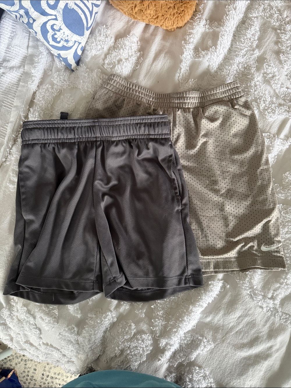 Nike and All In Motion Kids Athletic Shorts — Charcoal and Light Gray size 4-5